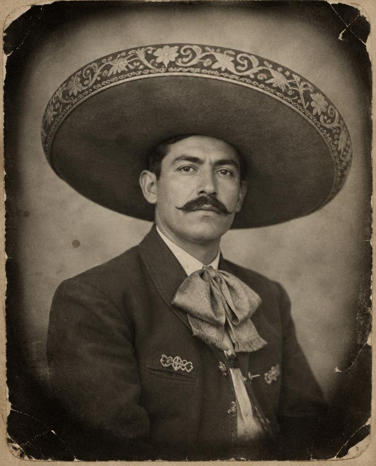 Retrato antiguo de un abuelito con sombrero