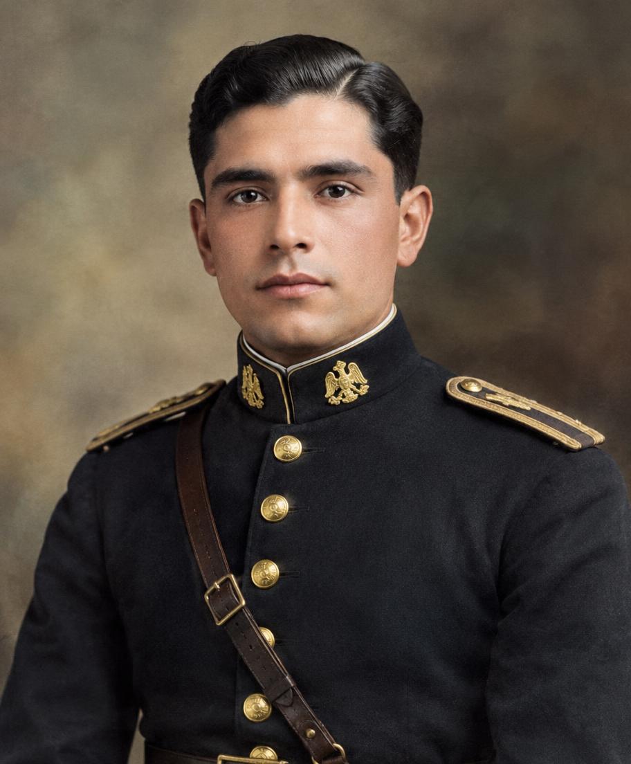 Retrato antiguo de un abuelito, restaurada